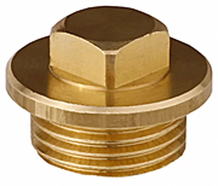 Заглушка GENERAL FITTINGS, 6-ти гранная головка с прижимной шайбой, никелированная латунь, наружная резьба, 1" 51099-1 купить в Перми