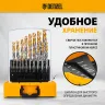 Набор сверл по металлу Denzel 723003, 1-10 мм, Р6М5-TiN, Golden Tip, 19 шт купить в Перми