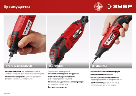 Гравер электрический + насадки ЗГ-160 КН41 серия МАСТЕР купить в Перми