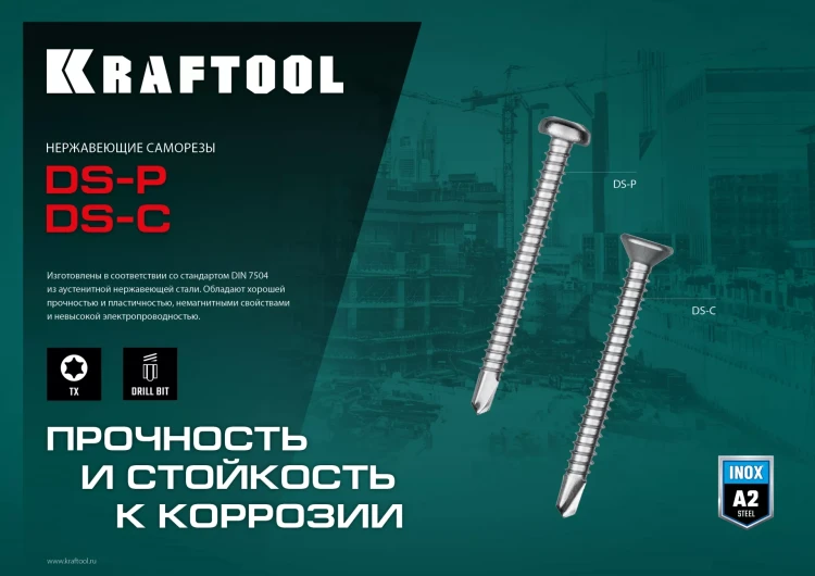 Нержавеющие саморезы DS-C с потайной головкой, коробка 300932-35-019 купить в Перми