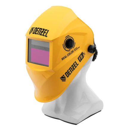 Щиток защитный лицевой (маска сварщика) F8, см. окно 100х50, Real Color, DIN 4-8/9-14// Denzel 89717 купить в Перми