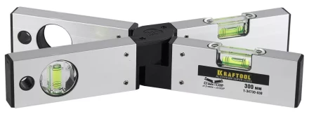 Уровень KRAFTOOL &quot;PRO&quot; &quot;MASS Level&quot;, раскладной, 3 ампулы, 300мм 1-34730-030 купить в Перми