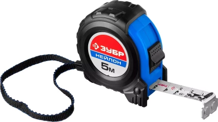 Рулетка ЗУБР &quot;НЕЙЛОН&quot;, нейлоновое покрытие, упрочненное полотно, ударопрочный обрезиненный корпус, 5м/19мм 34056-05-19_z01 купить в Перми