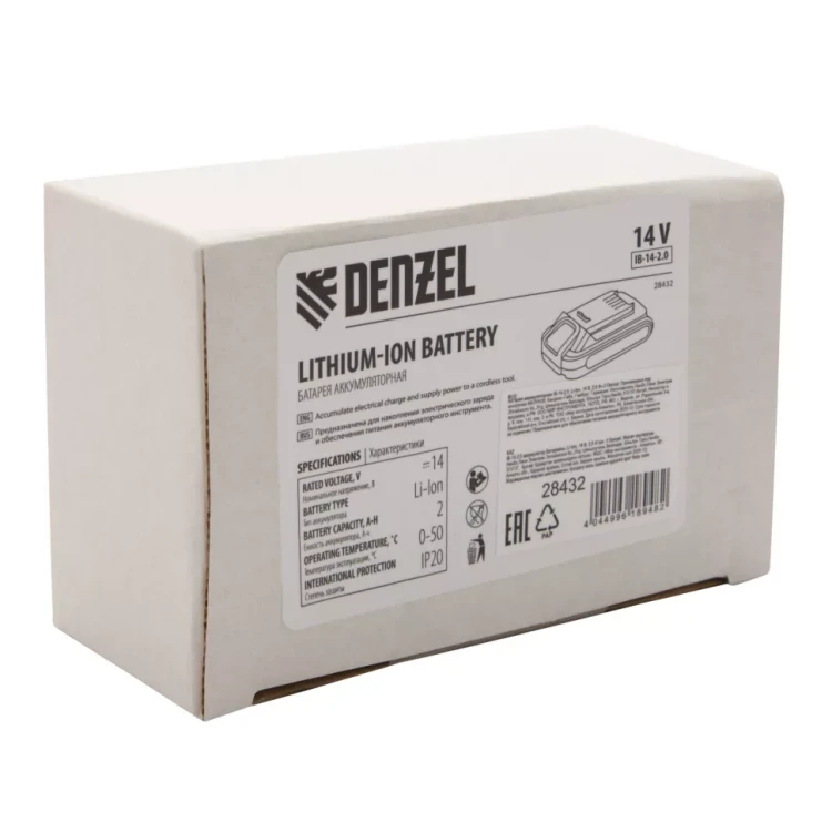 Батарея аккумуляторная Denzel IB-14-2.0, Li-Ion, 14 В, 2.0 А/ч 28432 купить в Перми