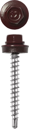 Саморезы ЗУБР окраш., RAL 3005 темно-красн., для крепл. кров. матер. к дерев. обреш., 4.8x65мм, 180шт 4-300315-48-065-3005 купить в Перми