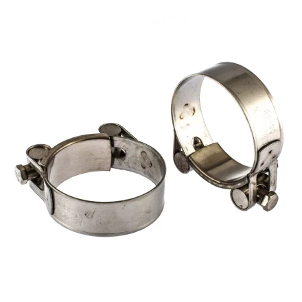 Хомуты металлические силовые 56-59 мм ширина 22 мм шарнирный W4 2 шт Сибртех 475433 купить в Перми