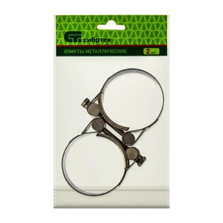 Хомуты металлические силовые 56-59 мм ширина 22 мм шарнирный W4 2 шт Сибртех 475433 купить в Перми