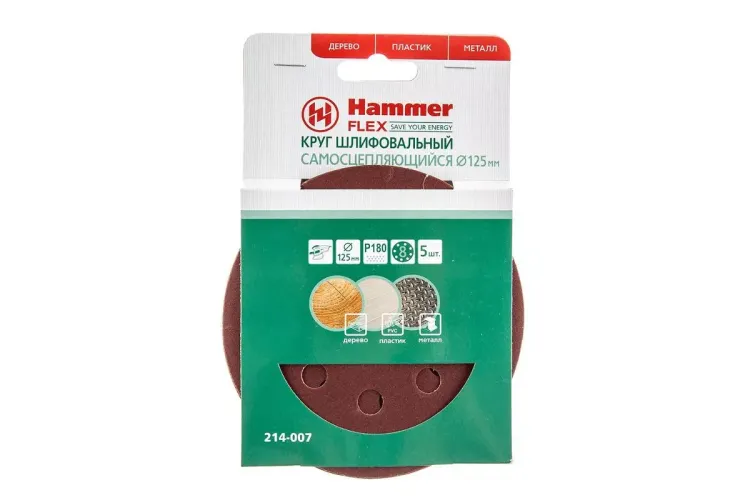Круг шлиф. самосцепляющийся HAMMER 125мм P180 8отв. купить в Перми