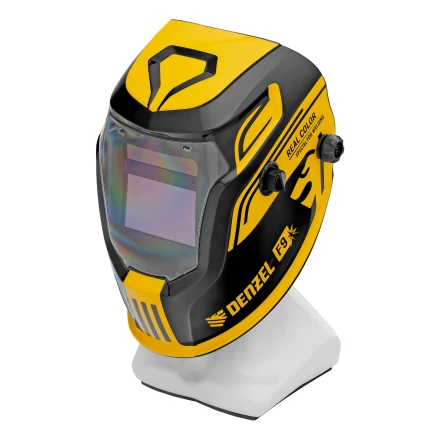 Щиток защитный лицевой (маска сварщика) F9, см. окно 100x60, Real Color, DIN 4-8/9-13// Denzel 89718 купить в Перми