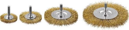 ЗУБР &quot;ПРОФЕССИОНАЛ&quot;. Набор щеток дисковых для дрели, витая стальная латунированная проволока 0,3мм, 4 шт 3521-H4_z03 купить в Перми