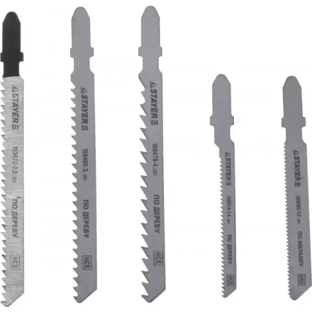 Набор STAYER &quot;STANDARD&quot; Полотна &quot;ХОББИ №1&quot; для эл. лобзика, по металлу, EU-хвост., 5шт 159488-H5_z01 купить в Перми