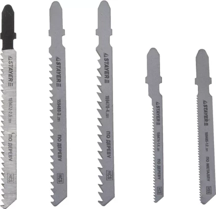 Набор STAYER &quot;STANDARD&quot; Полотна &quot;ХОББИ №1&quot; для эл. лобзика, по металлу, EU-хвост., 5шт 159488-H5_z01 купить в Перми