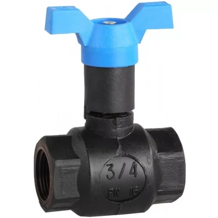 Кран шаровой ЗУБР полнопроходной &quot;мама-мама&quot;, бабочка, морозоуст корпус, 3/4&quot; 4-51530-PA-3/4 купить в Перми