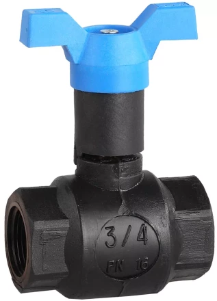 Кран шаровой ЗУБР полнопроходной &quot;мама-мама&quot;, бабочка, морозоуст корпус, 3/4&quot; 4-51530-PA-3/4 купить в Перми