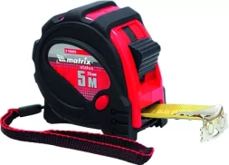 Рулетка Status magnet 3 fixations 7,5 м х 25 мм обрезиненный корпус зацеп с магнитом MATRIX 31006