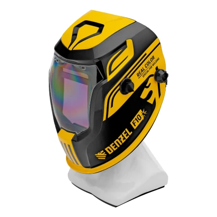 Щиток защитный лицевой (маска сварщика) F10, см. окно 100х96, Real Color, DIN 4-8/9-13// Denzel 89719 купить в Перми