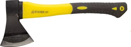 Топор STAYER кованый с двухкомпонентной стеклопластиковой рукояткой, 0,6кг 2062-06 купить в Перми