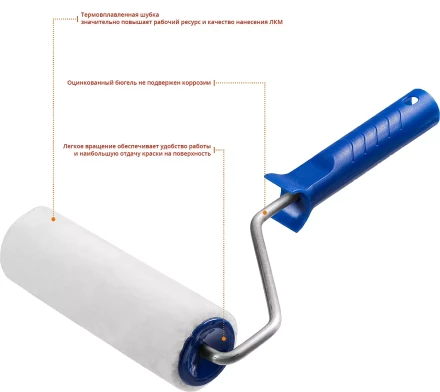 ЗУБР ВЕЛЮР, 8 х 180 мм, бюгель 8 мм, ворс 4 мм, 50% акрил, 50% шерсть, для лаков и эмалей, малярный валик, Профессионал (03514-18) купить в Перми
