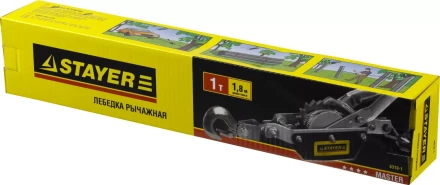 Лебедка STAYER &quot;MAXPull&quot; рычажная, тросовая, 1т/1,8м 4310-1 купить в Перми