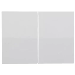 Выключатель СВЕТОЗАР "ЭФФЕКТ" двухклавишный, без вставки и рамки, цвет светло-серый металлик, 10A/~250B SV-54434-SM