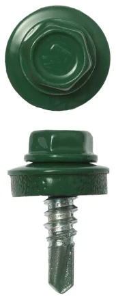 Саморезы ЗУБР &quot;ПРОФЕССИОНАЛ&quot; окраш., RAL 6002 зелен. лист, для крепл. кров. матер. к металл. констр., 5.5x19мм, 2500шт 4-300310-55-019-6002 купить в Перми