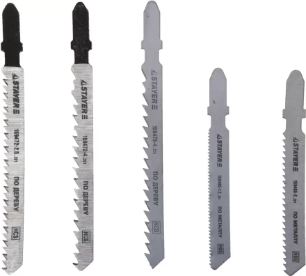 Набор STAYER &quot;STANDARD&quot; Полотна &quot;ХОББИ №2&quot; для эл. лобзика, по металлу, EU-хвост., 5шт 159489-H5_z01 купить в Перми