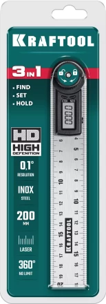 Транспортир-угломер ЗУБР из нержавеющей стали, многофункциональный, нониусный 34682 купить в Перми