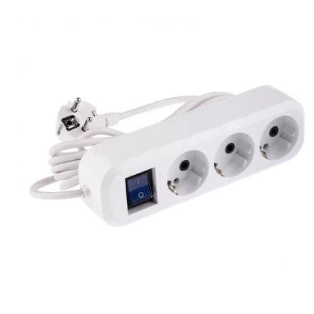 Удлинитель бытовой с заземлением и выключателем 3 м 3 розетки 10 A серия УХз10 Denzel 95971 купить в Перми