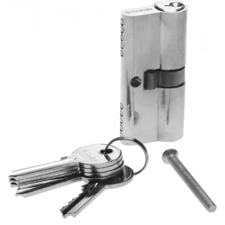 Механизм ЗУБР &quot;МАСТЕР&quot; цилиндровый, тип &quot;ключ-ключ&quot;, цвет хром, 5-PIN, 60мм 52101-60-2 купить в Перми