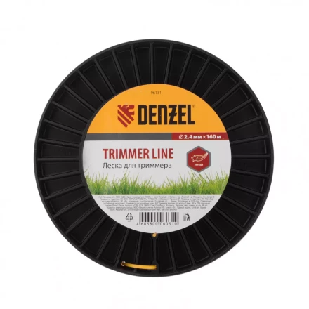 Леска для триммера звезда  2,4 мм 160 м на Din катушке Россия Denzel 96131 купить в Перми