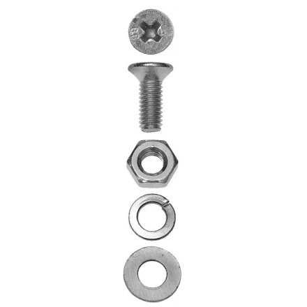 Винт ЗУБР (DIN7985) в комплекте с гайкой (DIN934), шайбой (DIN125), шайбой пруж. (DIN127),  M5x16мм, ТФ6, 18шт. 4-303476-05-016 купить в Перми