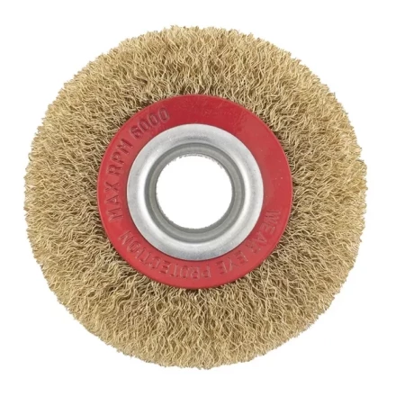 Щетка для точила 125 мм посадка 20 мм плоская латунированная витая проволока MTX 74659 купить в Перми