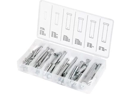 Набор штифтов с головкой и отверстием под шплинт 60 предметов СИБРТЕХ 47612 купить в Перми