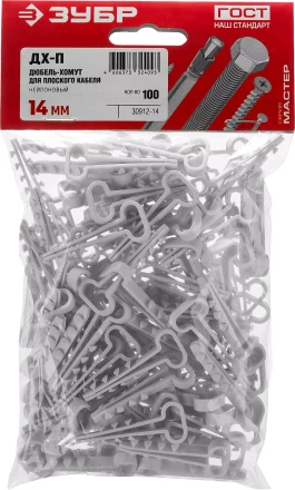 Дюбель-хомуты для плоского кабеля ДХ-П нейлоновые серия МАСТЕР купить в Перми