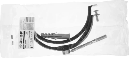 ЗУБР &quot;МАСТЕР&quot;. Хомут трубный с гайкой, оцинкованный, в комплекте с сантехнической шпилькой и дюбелем, 5&quot;, 1шт 37866-138-144 купить в Перми