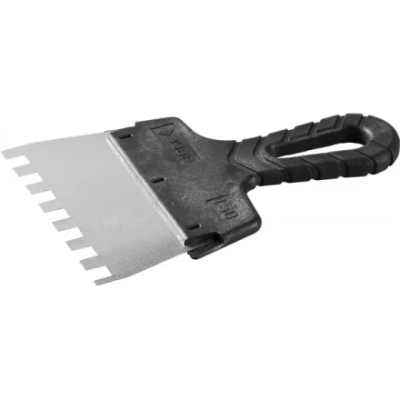 Шпатель ЗУБР &quot;МАСТЕР&quot; ФАСАДНЫЙ, нержавеющее полотно, 100мм, зуб 4х4мм 10078-10-04 купить в Перми