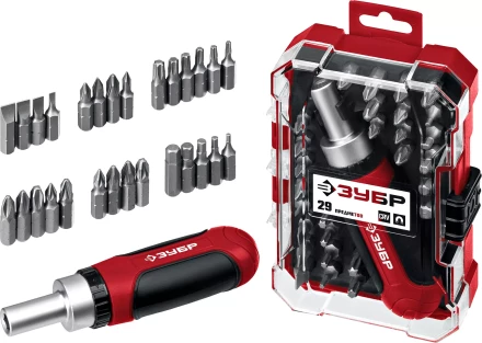ЗУБР Мастер 29, 29 шт, набор: отвертка с насадками (25040) купить в Перми