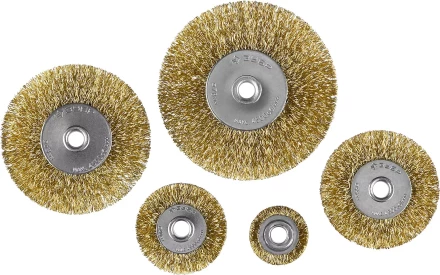 ЗУБР &quot;ПРОФЕССИОНАЛ&quot;. Набор щеток дисковых для дрели, витая стальная латунированная проволока 0,3мм, 5 шт 3521-H5_z02 купить в Перми