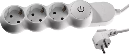 Удлинитель ЗУБР &quot;МАСТЕР&quot; электрический, ПВС сечение 1кв мм, выкл, заземл, защитная шторка, 3 гнезда, макс мощн 3500Вт, 5м 55039-5 купить в Перми