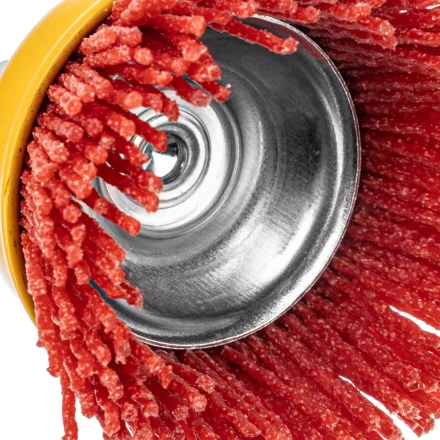 Щетка для дрели Denzel, 65 мм, Чашка, со шпилькой, нейлоновая щетина, 74435 купить в Перми