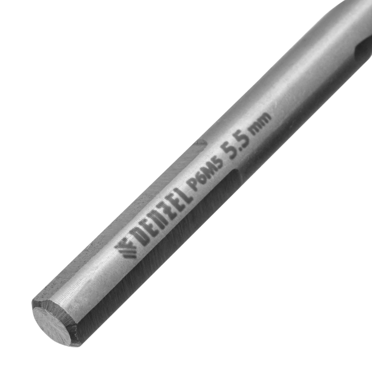 Сверло спиральное по металлу Denzel 5,5 x 93мм, Р6М5, Golden Tip, многогранная заточка, 718277 купить в Перми