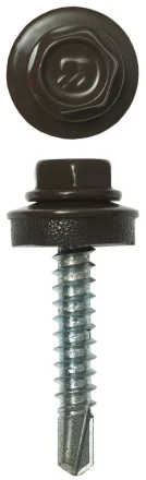 Саморезы ЗУБР окраш., RAL 8028 земел.-коричн., для крепл. кров. матер. к дерев. обреш., 4.8х29мм, 2500шт 4-300310-48-029-8028 купить в Перми