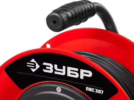 Удлинитель на катушке &quot;ПВС 307&quot;, 30 м, 2500 Вт, 4 гнезда, ПВС 3х0,75 кв мм, ЗУБР 55083-30 купить в Перми