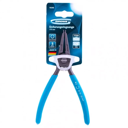 Съемник 175 мм для внешних стопорных колец (19-60 мм) прямые губки Gross 18340 купить в Перми