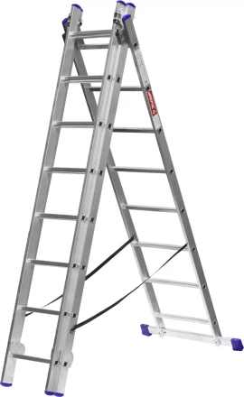 Лестница ЗУБР универсальная, трехсекционная со стабилизатором, 8 ступеней 38831-08 купить в Перми