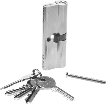 Механизм ЗУБР &quot;МАСТЕР&quot; цилиндровый, тип &quot;ключ-ключ&quot;, цвет хром, 5-PIN, 80мм 52101-80-2 купить в Перми
