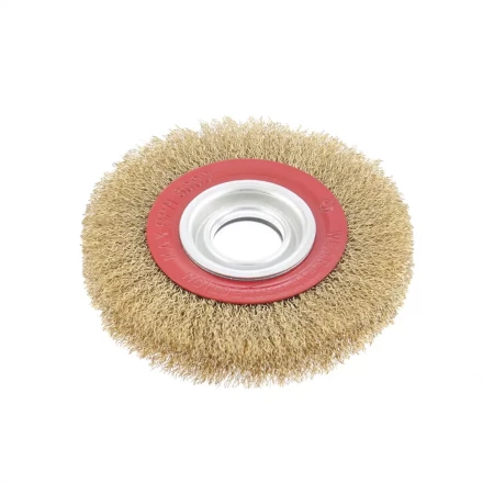 Щетка для точила 175 мм посадка 32 мм плоская латунированная витая проволока MTX 74661 купить в Перми