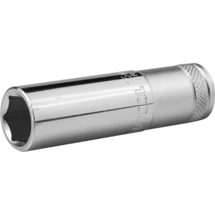 Торцовая головка KRAFTOOL &quot;INDUSTRIE QUALITAT&quot;, удлиненная, Cr-V, FLANK, хромосатинированная, 1/2&quot;, 15 мм 27807-15_z01 купить в Перми