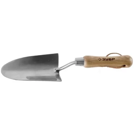 Совок ЗУБР &quot;ЭКСПЕРТ&quot; посадочный широкий из нержавеющей стали, деревянная ручка из ясеня, 150х85х335мм 4-39463_z01 купить в Перми