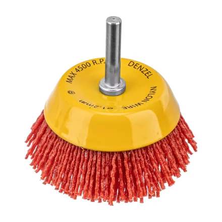 Щетка для дрели, 75 мм, Чашка, со шпилькой, нейлоновая щетина Denzel 74436 купить в Перми